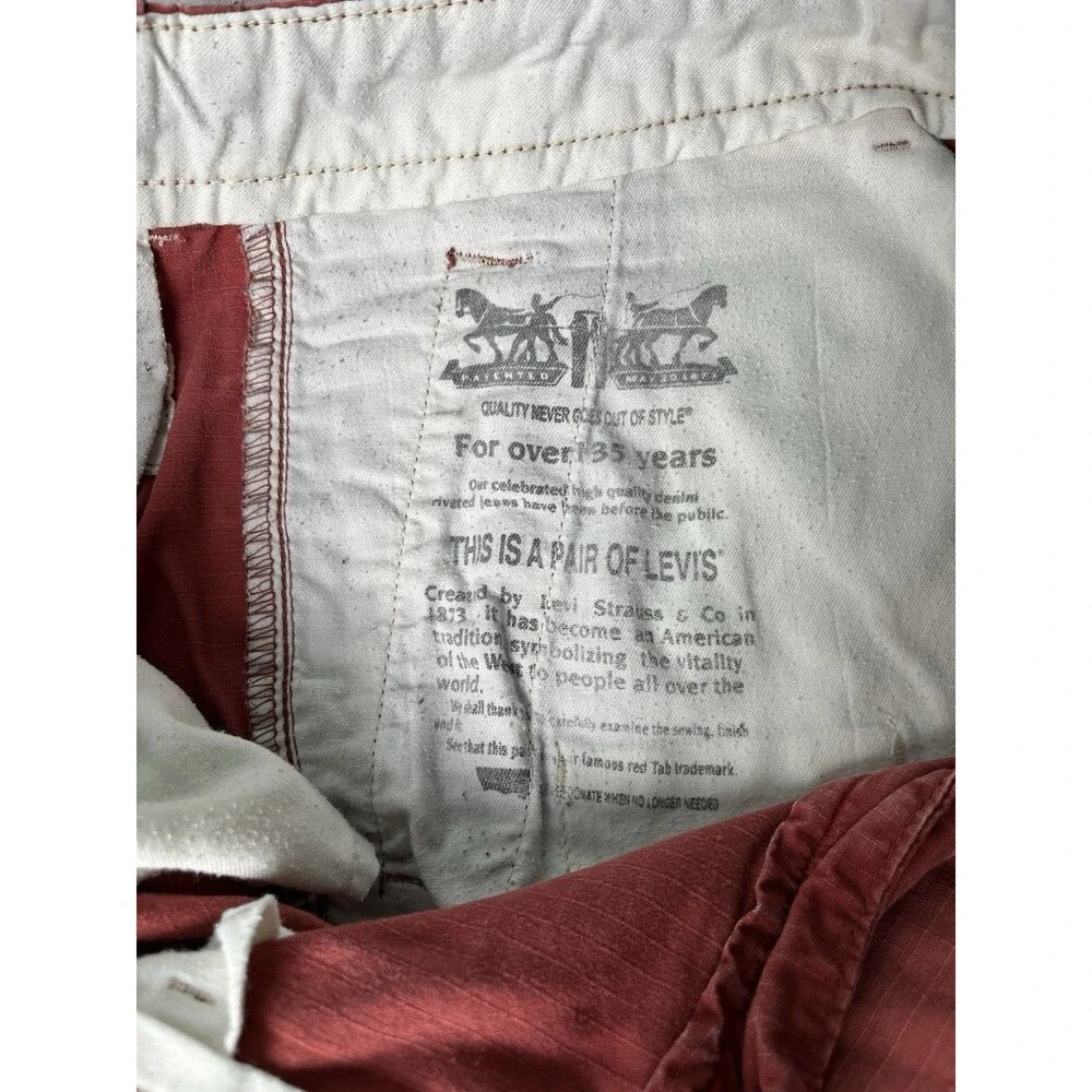 Levi’s Men’s Cargo Shorts Size 34 Rust/Red 100% Cotton Workwear Pockets